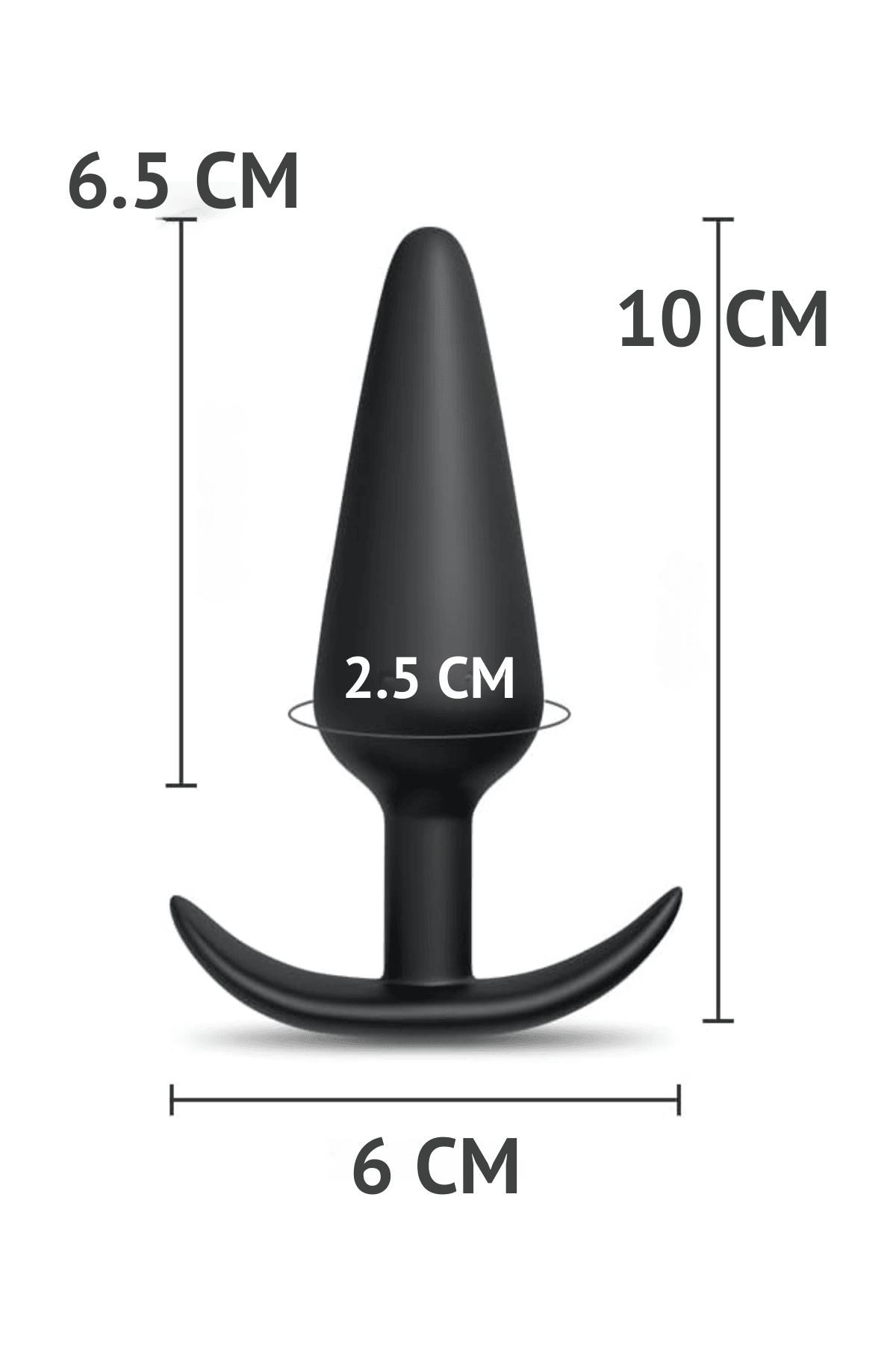Yeni ve İleri Düzey Kullanıcılar İçin Geniş Tabanlı Siyah Silikon Anal Butt Plug - Orta Boy