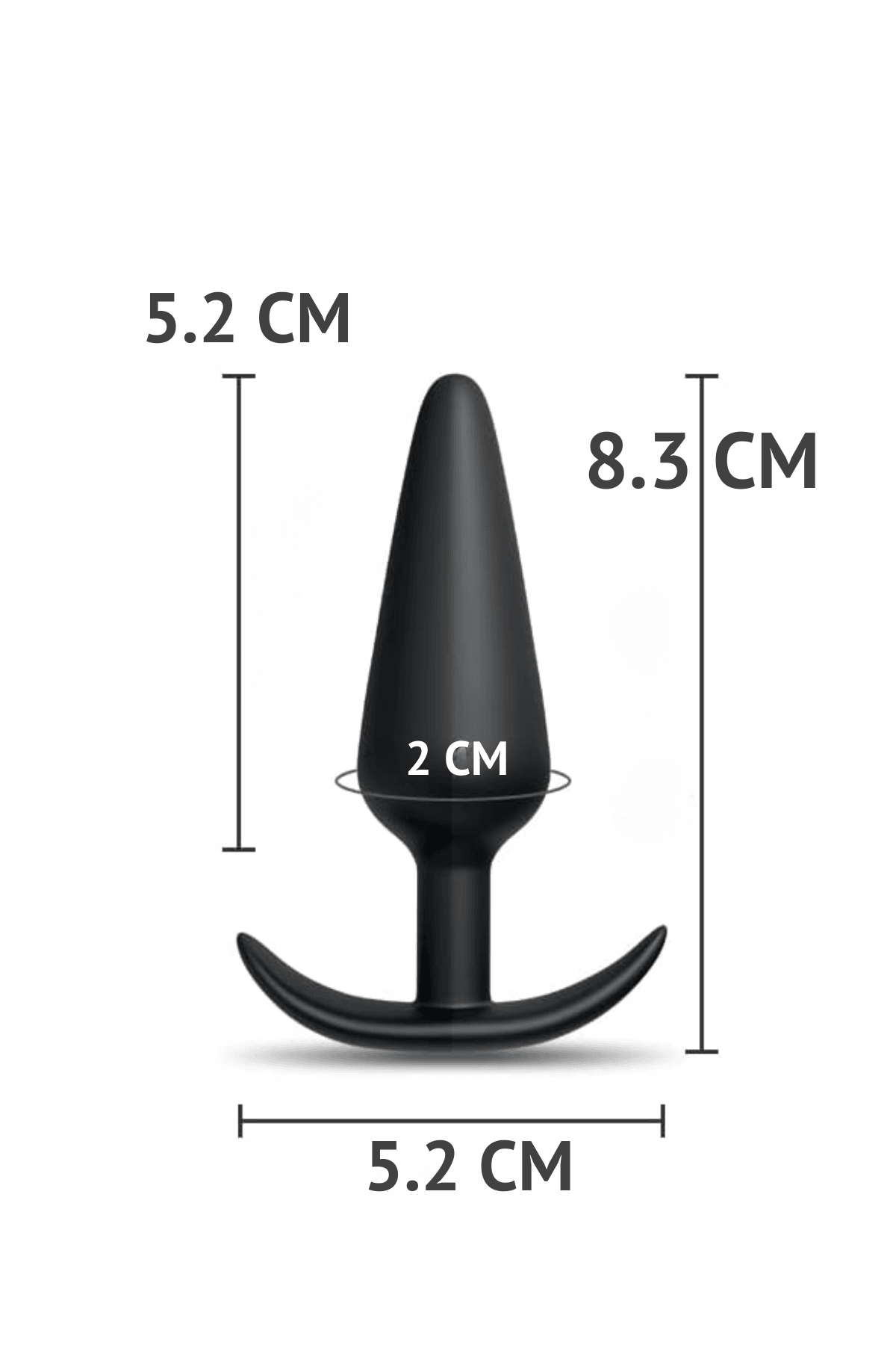 Yeni ve İleri Seviye Kullanıcılar İçin Geniş Tabanlı Siyah Silikon Anal Butt Plug - Küçük Boy