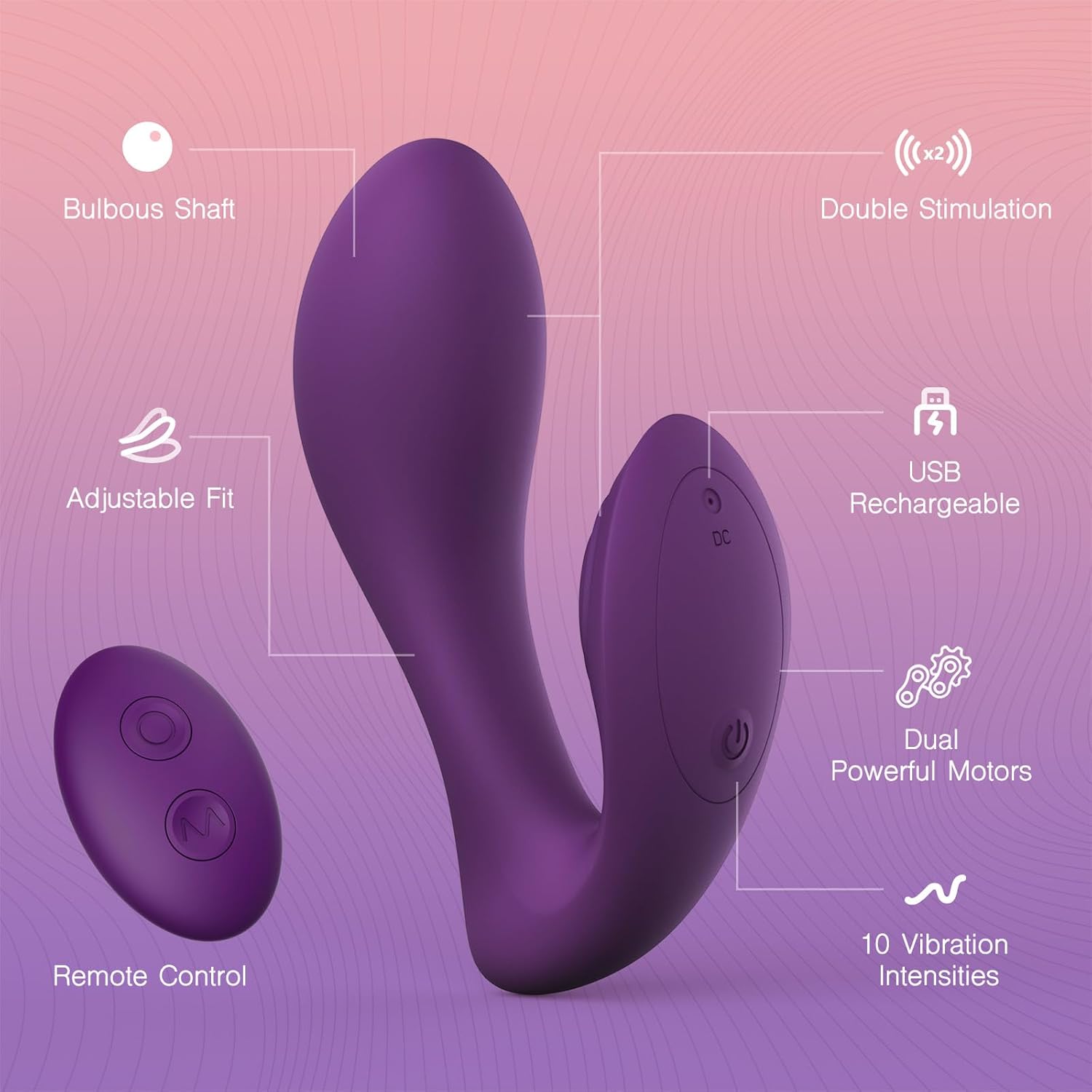 Vera - Kablosuz Kumandalı Şarjlı Klitoris ve G Spot Uyarıcı Isıtmalı Giyilebilir Sessiz 2 in 1 Vibratör detay