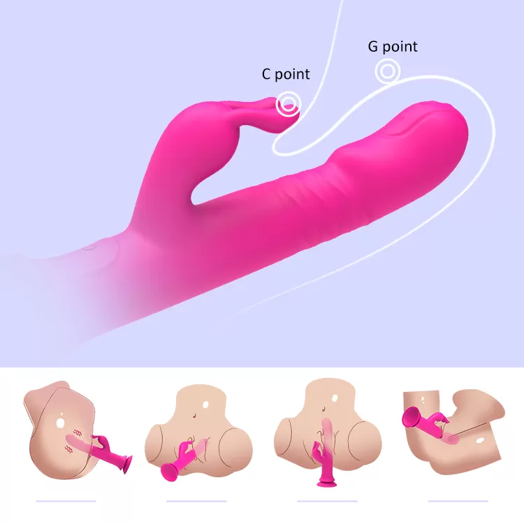 RAIN LOVE İleri Geri ve 360° Rotasyon Hareketli Su Geçirmez Vantuzlu Rabbit Vibratör detay