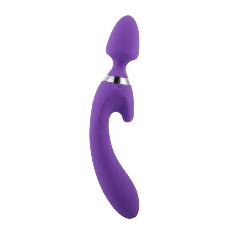 LEBOOM Çift Taraflı Klitoris ve G-Spot Uyarıcı Wand Massager Dildo Vibratör - Mor detay
