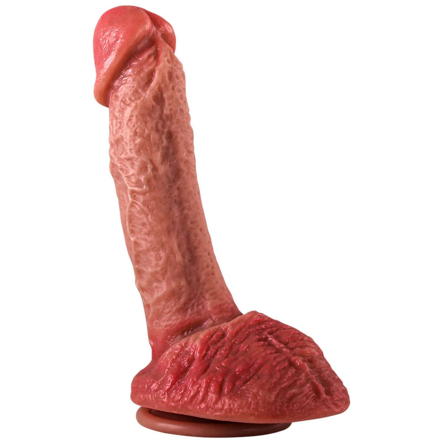 Luke - Ultra Yumuşak Dokulu Realistik Dildo Çift Katmanlı Silikon Gerçekçi Yapay Penis 20x4.2 CM detay