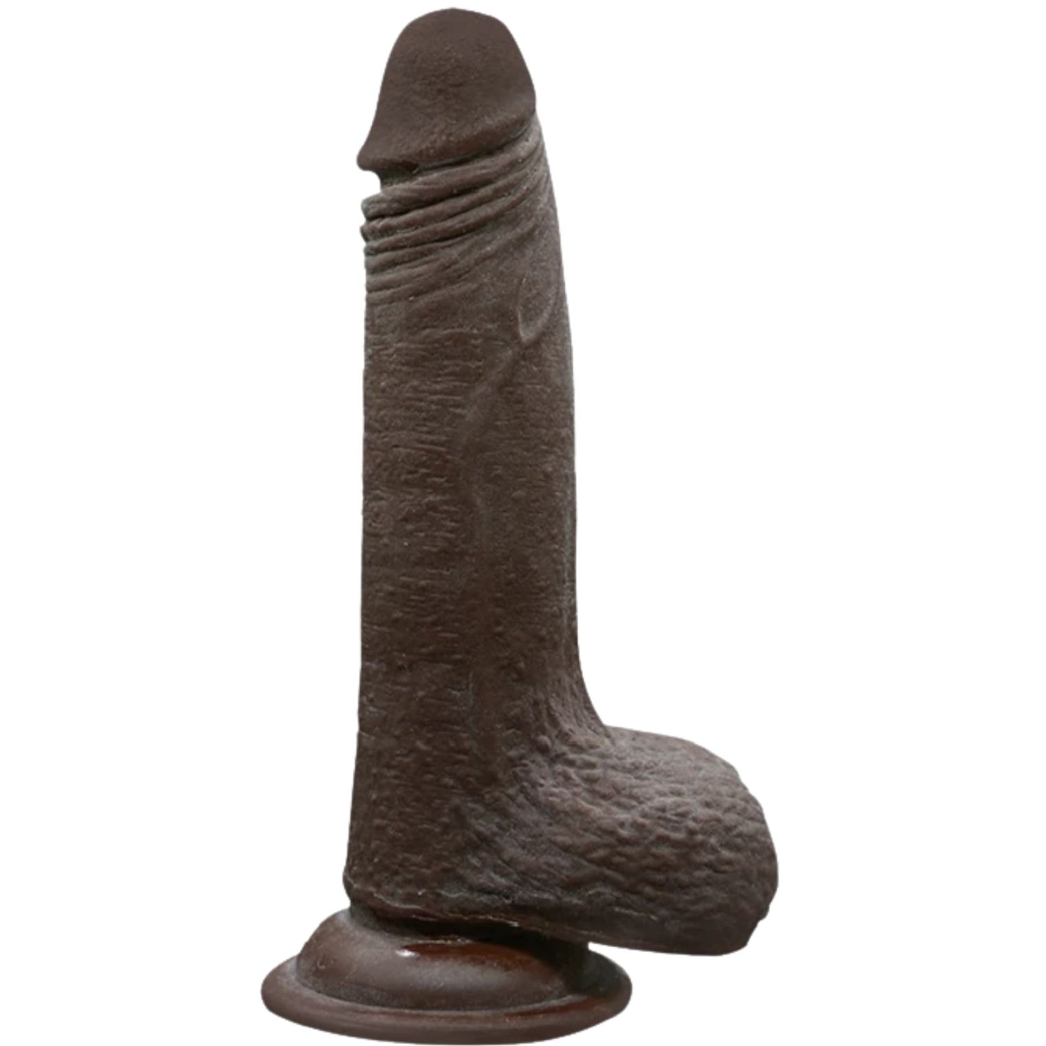 Hareketli Kayar Deri Çift Katmanlı Realistik Dildo Ultra Yumuşak Siyahi Gerçekçi Yapay Penis 17x3.7 CM