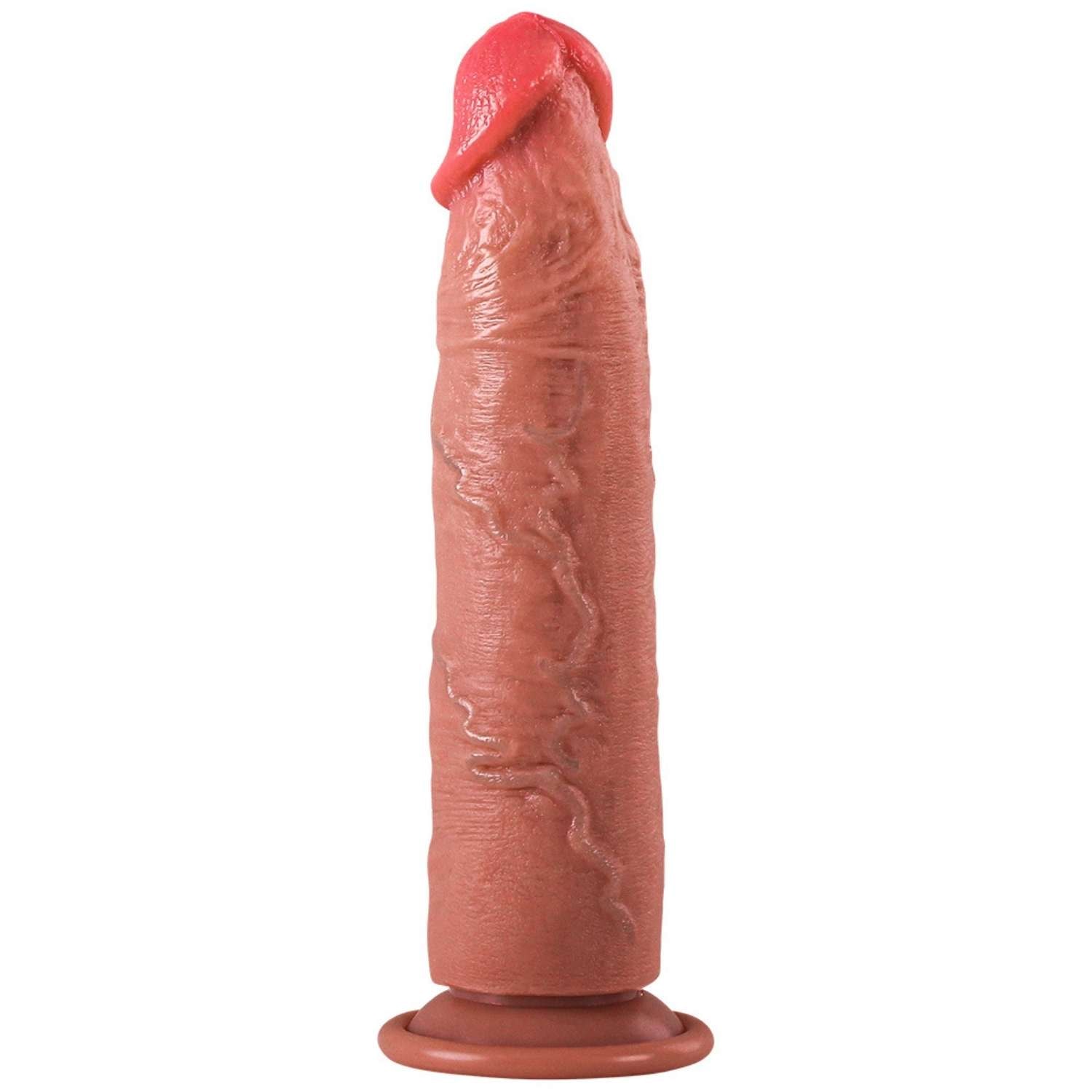 Hardy - Ultra Yumuşak Doku Testissiz Realistik Dildo Çift Katmanlı Silikon Gerçekçi Yapay Penis 22x4.3 CM