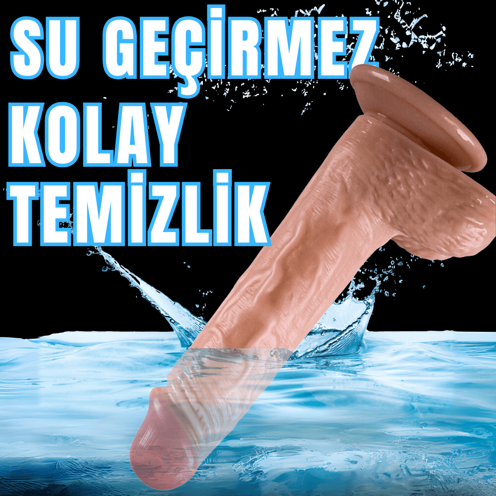 Güçlü Vantuzlu Damarlı Realistik Dildo Gerçekçi Yapay Penis 20x3.6 CM