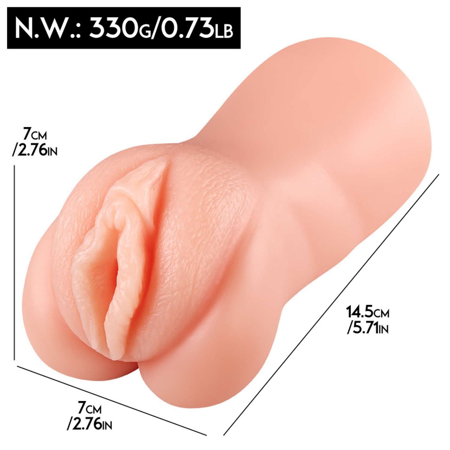 Patricia - Kolay Saklanabilir Cep Boy Titreşimli Isıtmalı Suni Vajina Realistik Mastürbatör 15 CM