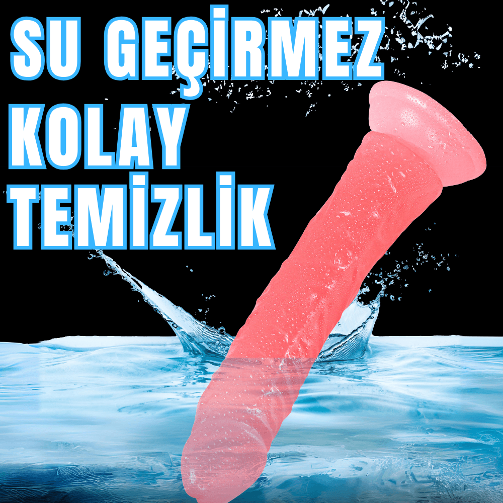 Güçlü Vantuzlu Damarlı Testissiz Realistik Dildo Anal Vajina Kullanım Gerçekçi Yapay Penis 21x3.5 CM