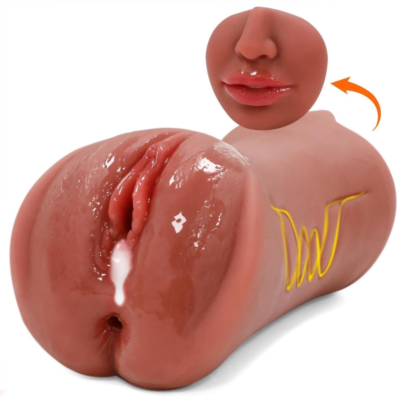 Ellie - Gerçekçi Yumuşak Dokulu 3 Girişli Oral Anal Realistik Vajina Mastürbatör 18 CM