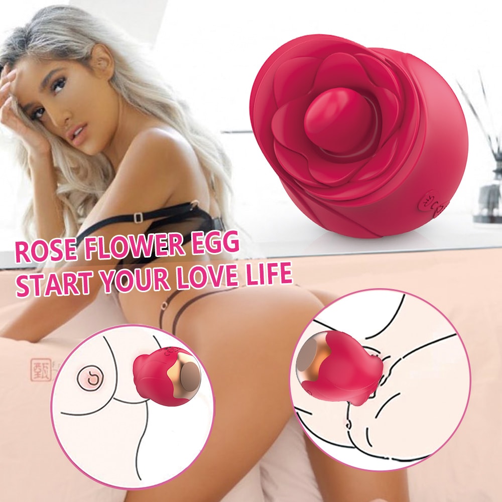 Rose - Şarjlı Güçlü Titreşimli ve Dil Yalama Hareketli Klitoris Uyarıcı Gül Şeklinde Taşınabilir Mini Vibratör detay