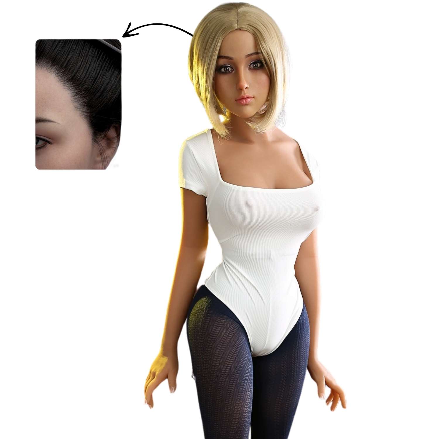 Scottie - Silicone Head Hair Transplant Evo Skeleton Sex Doll İskeletli Tam Realistik Manken 158 CM