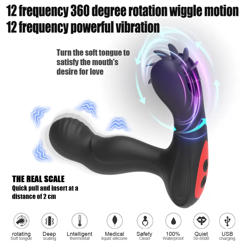 Uzaktan Kumandalı Akıllı Isıtmalı Dil Hareketli ve Titreşimli G-Spot Uyarıcı Su Geçirmez 2 in 1 Vibratör detay