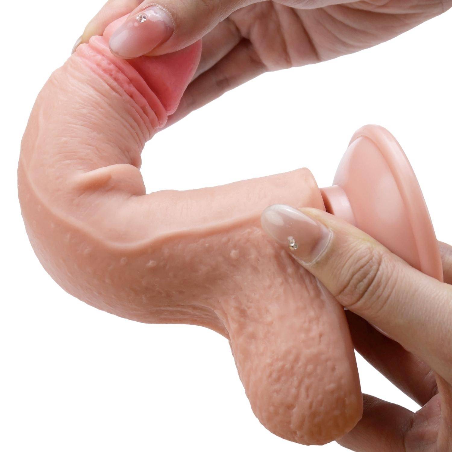 Arthur - Hareketli Kayar Deri Çift Katmanlı Realistik Vibratör Dildo Ultra Yumuşak Gerçekçi Titreşimli Yapay Penis detay