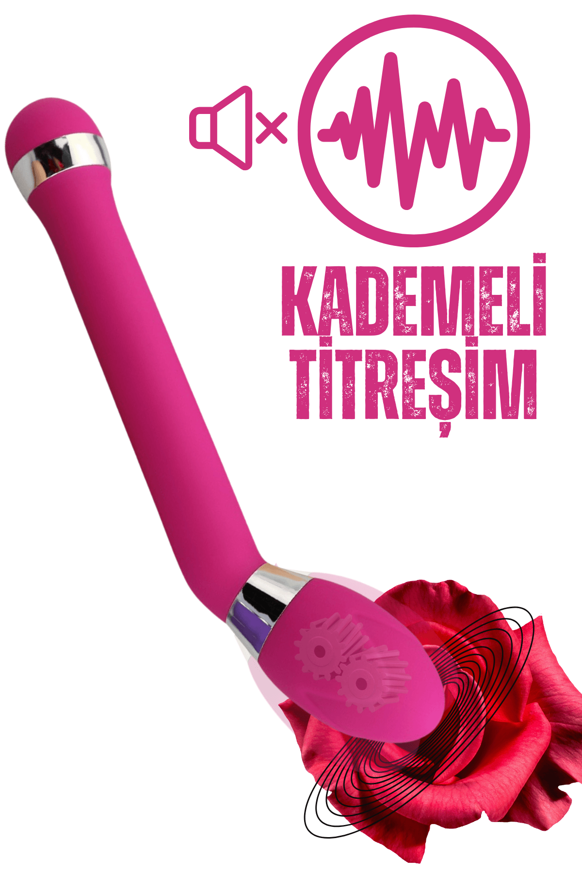 Eğik Yapıda Kademeli Güçlü Titreşimli Sessiz G Nokta Uyarıcı Anal Vibratör 19 CM