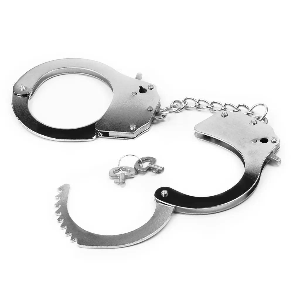 Profesyonel Polis Sınıfı Fantezi Metal Kelepçe Double Lock Steel Police Edition Handcuffs detay