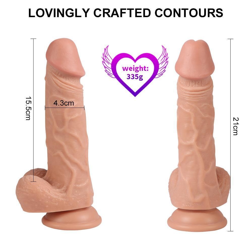 NICOLAS Çok Yumuşak Esnek Şarjlı Realistik Vibratör Dildo 20 CM