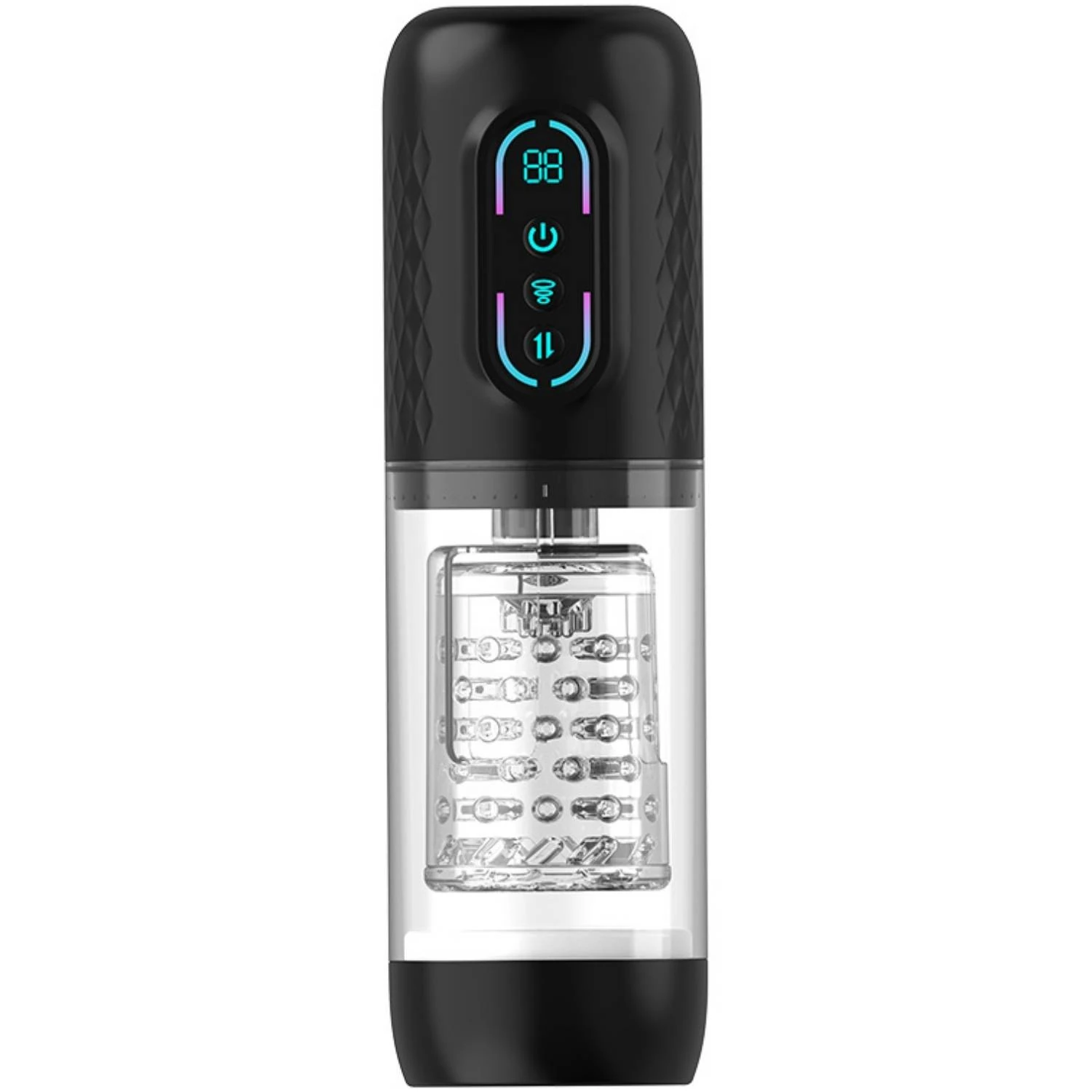 Şarjlı İleri Geri ve Dönme Hareketli ve Emiş Özellikli 3 in 1 LCD Ekran Otomatik Vajina Mastürbatör