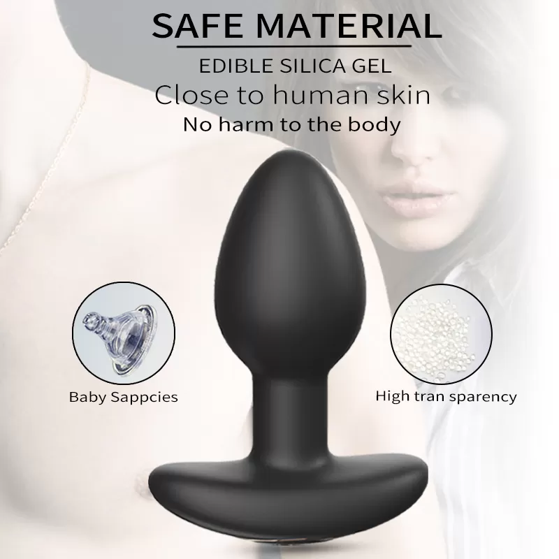 GERB Kablosuz Kumandalı Titreşimli Silikon Anal Butt Plug Prostat Masaj Vibratörü - Büyük detay