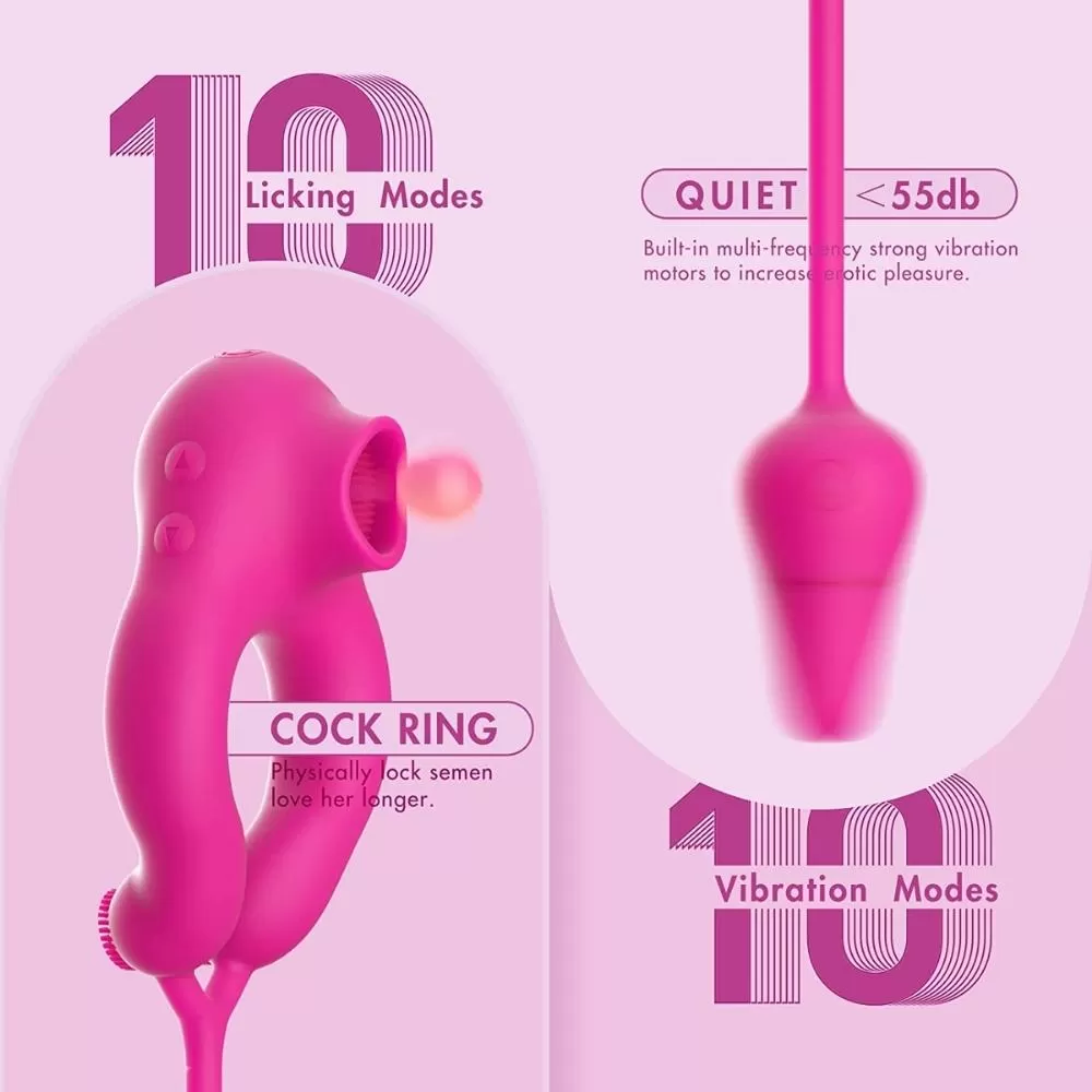 Essence - Şarjlı Kumandalı Anal Uyarıcı Plug ve Klitoris Uyarıcı Dil Vibratörlü Penis Halkası detay