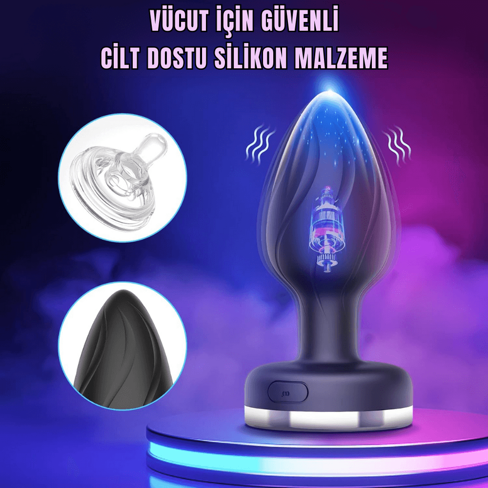PRIME TOYS Işıklı Anal Plug Titreşimli Kablosuz Kumandalı Giyilebilir Anal Vibratör