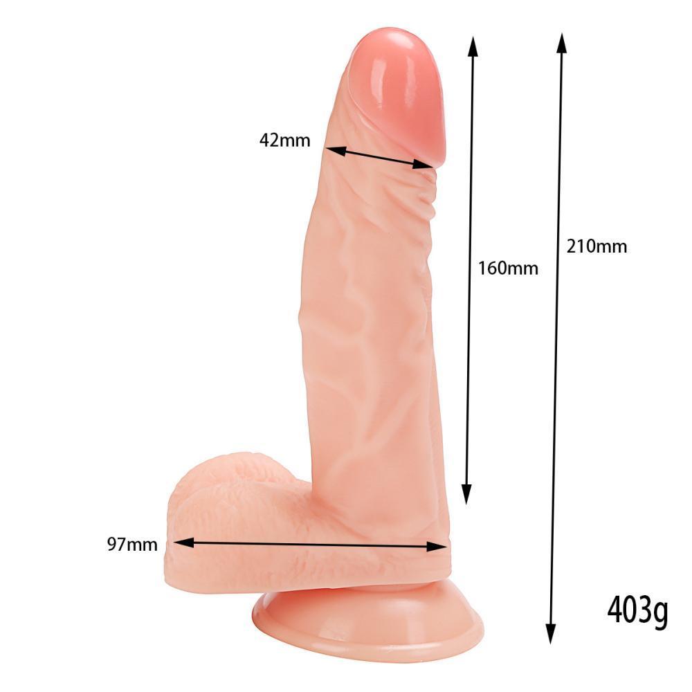 Ryan - Güçlü Vantuzlu Realistik Dildo Eğik Yapı Gerçekçi Yapay Penis 21x4.2 CM