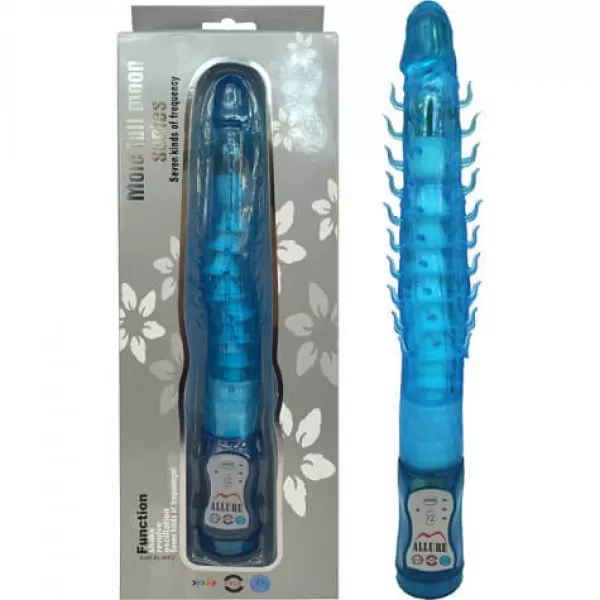 Mole Full Moon Series 12 Hız Titreşimli Kıkırdaklı Tırtıklı Vibratör 28 Cm Mavi