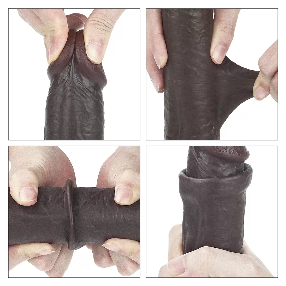 23 CM Ultra Yumuşak Çift Katmanlı Belden Bağlamalı Zenci Penis detay