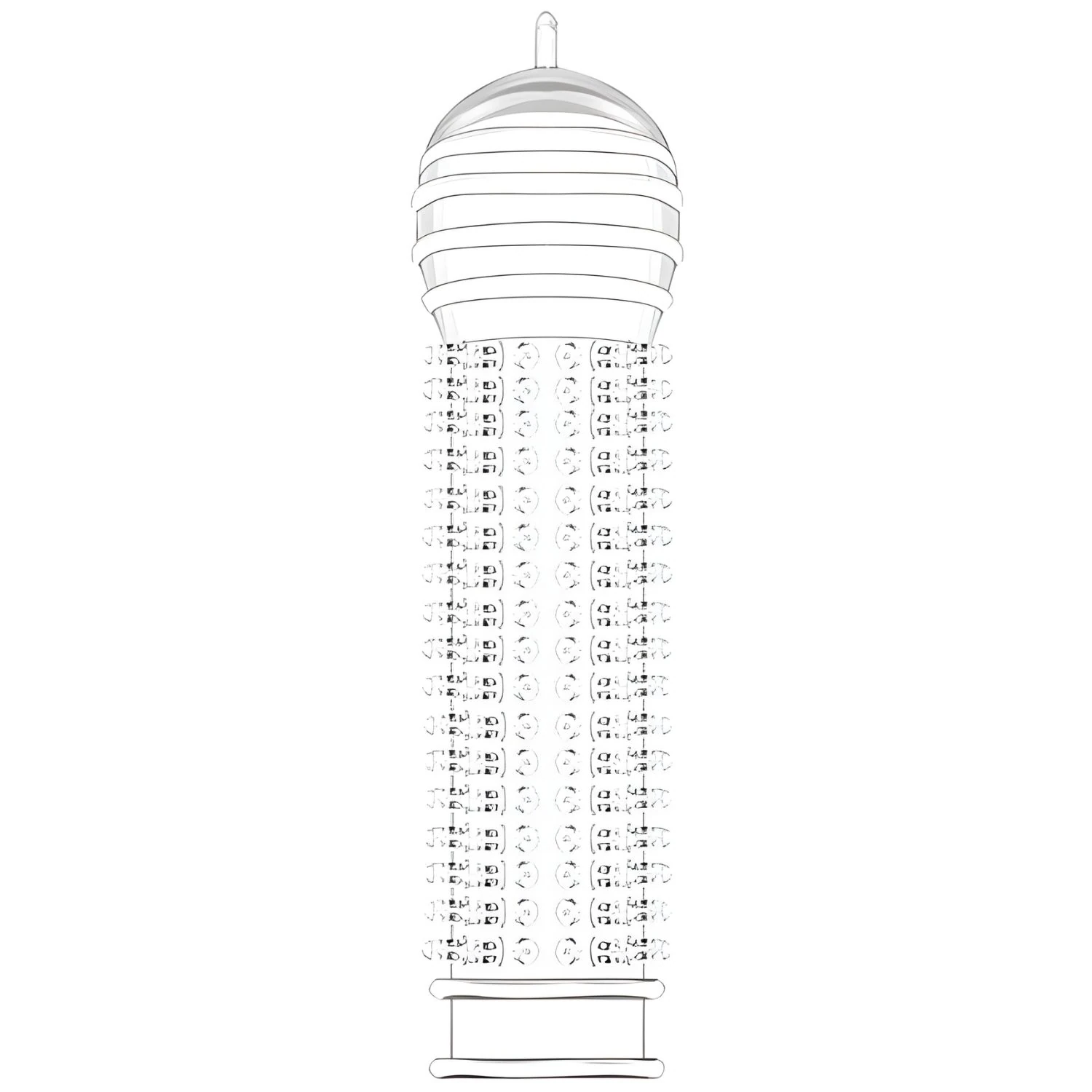 Tırtıklı Kabartmalı Güçlü Uyarıcı Şeffaf Silikon Penis Kılıfı - TYPE B