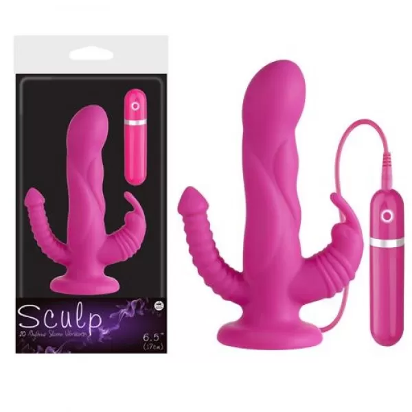 Sculp 17Cm Mor Çatal Vibratör Pembe