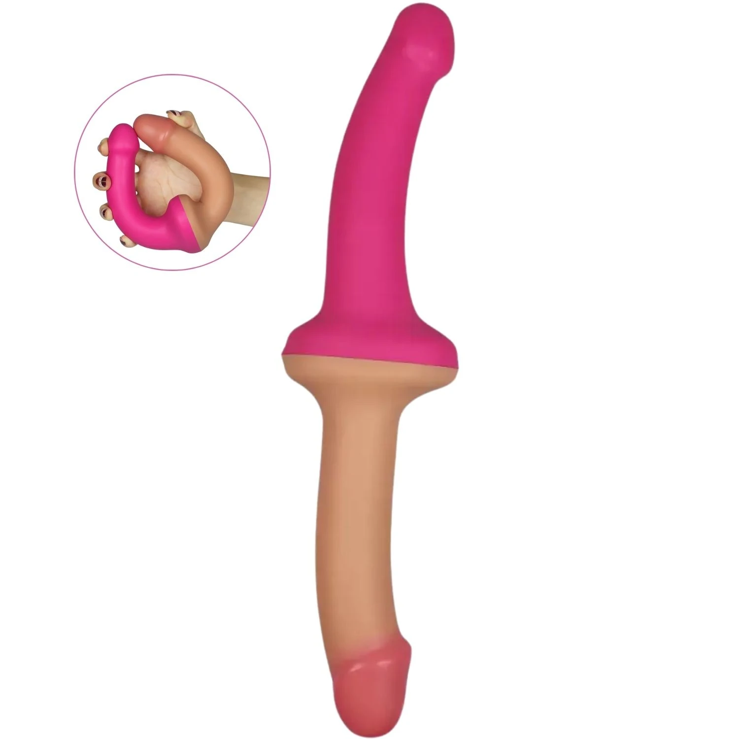 Holy Dong - Ultra Yumuşak Doku Çok Esnek Çift Taraflı Realistik Silikon Double Dildo Gerçeki Yapay Penis 32 CM