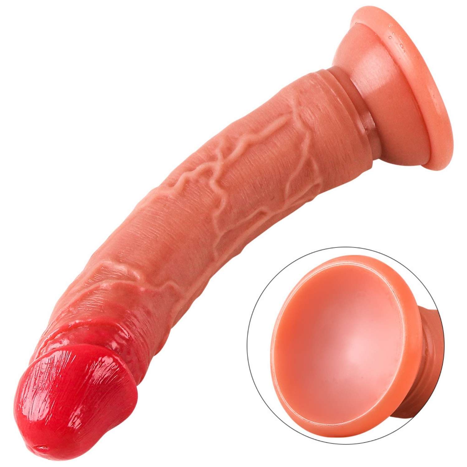 Kirk - Ultra Yumuşak Doku Testissiz Realistik Dildo Çift Katmanlı Silikon Gerçekçi Yapay Penis 17x3.5 CM