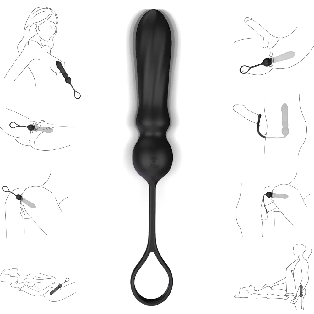 Adele - Şarjlı Güçlü Titreşim Motorlu Prostat veya G Spot Uyarıcı Penis Halkalı Anal Vibratör