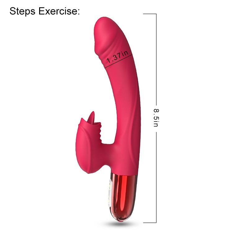 V2 Şarjlı Akıllı Isıtmalı Güçlü Titreşimli G-Spot Klitoris Uyarıcı Yapay Penis 2 in 1 Dil Vibratör