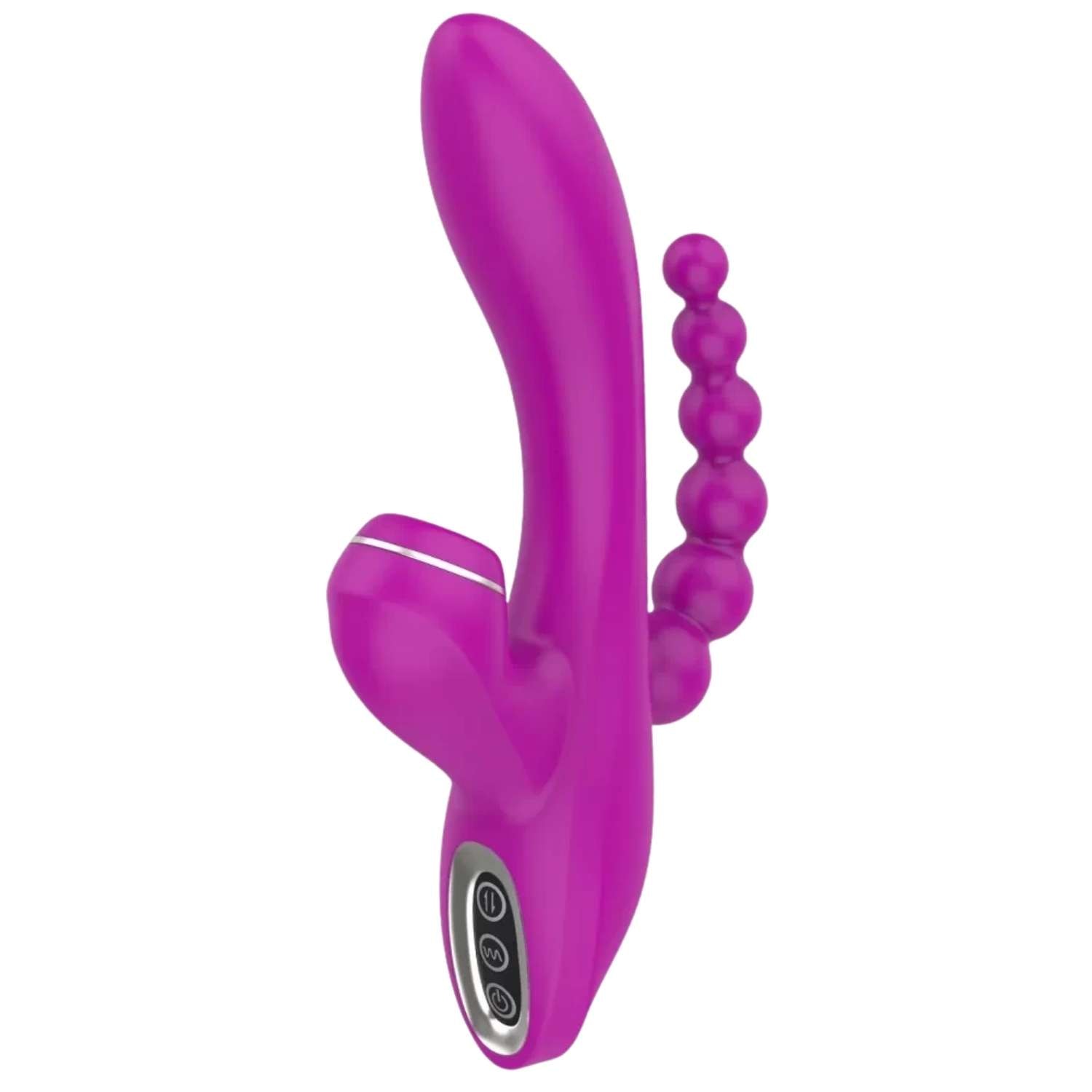 Abel - Şarjlı Triple Anal Beads G Spot ve Klitoris Uyarıcı Güçlü 3 in 1 Emiş Vibratör