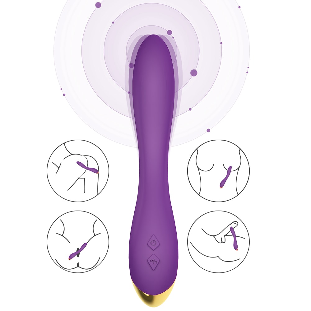 Flamingo - Şarjlı Esnek Yumuşak Doku Eğilebilir G Spot Uyarıcı Vibratör - Mor detay