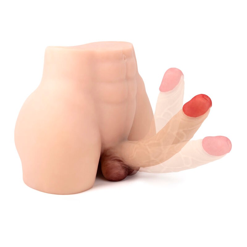 Premium Torso Masturbator Alan - Mega Boy Anal Girişli 21 CM Yapay Penisli Erkek Yarım Vücut Realistik Manken 7.7 KG
