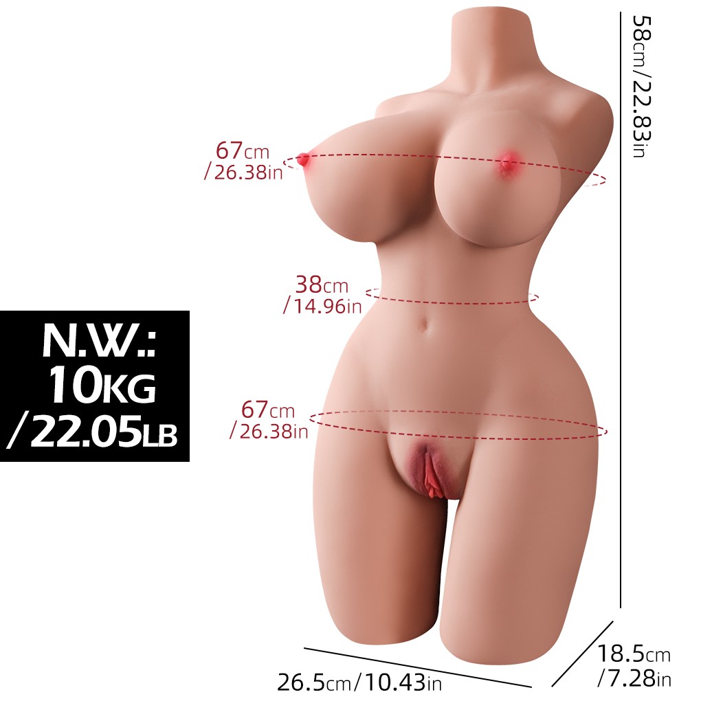 Emily - Mega Boy Realistik Manken Anal Vajina Çift Girişli 2 in 1 Titreşimli Isıtmalı Suni Vajina Mastürbatör 10 KG