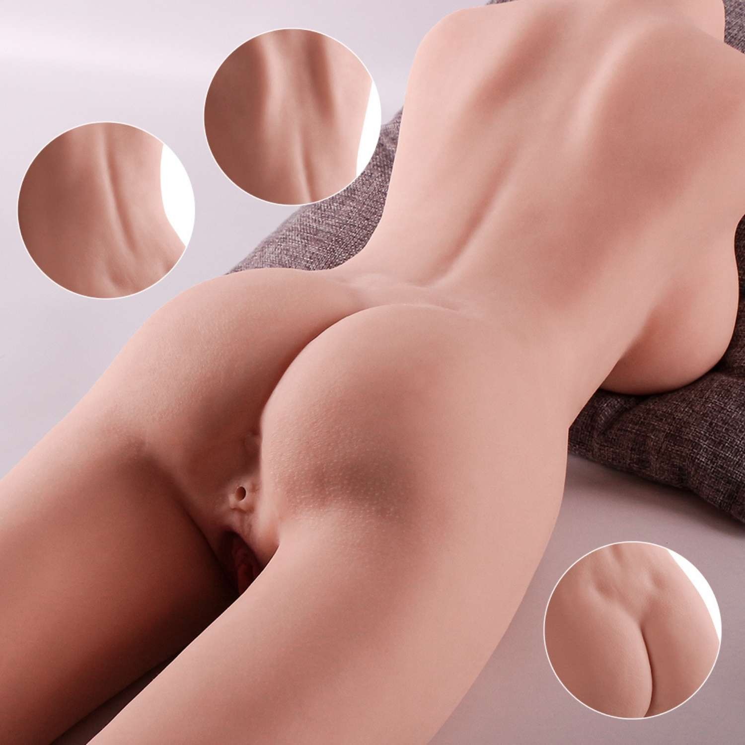 Lana - Büyük Boy Anal Vajina Girişli Realistik Manken Titreşimli Isıtmalı 2 in 1 Suni Vajina Mastürbatör 7.5 KG