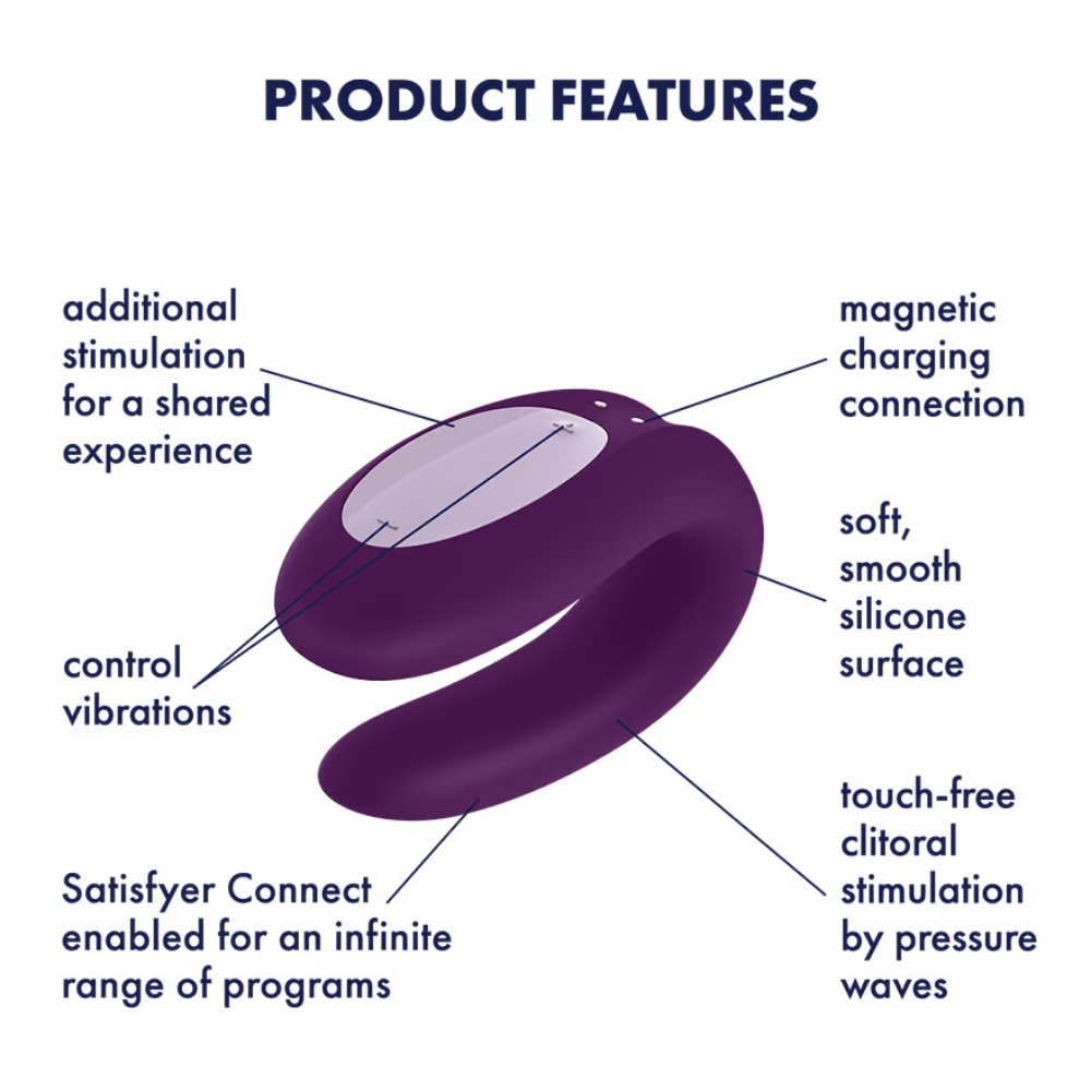 Satisfyer Double Joy Connect App Telefon Kontrollü G Nokta ve Klitoris Uyarıcı 2 in 1 Çift Vibratörü detay