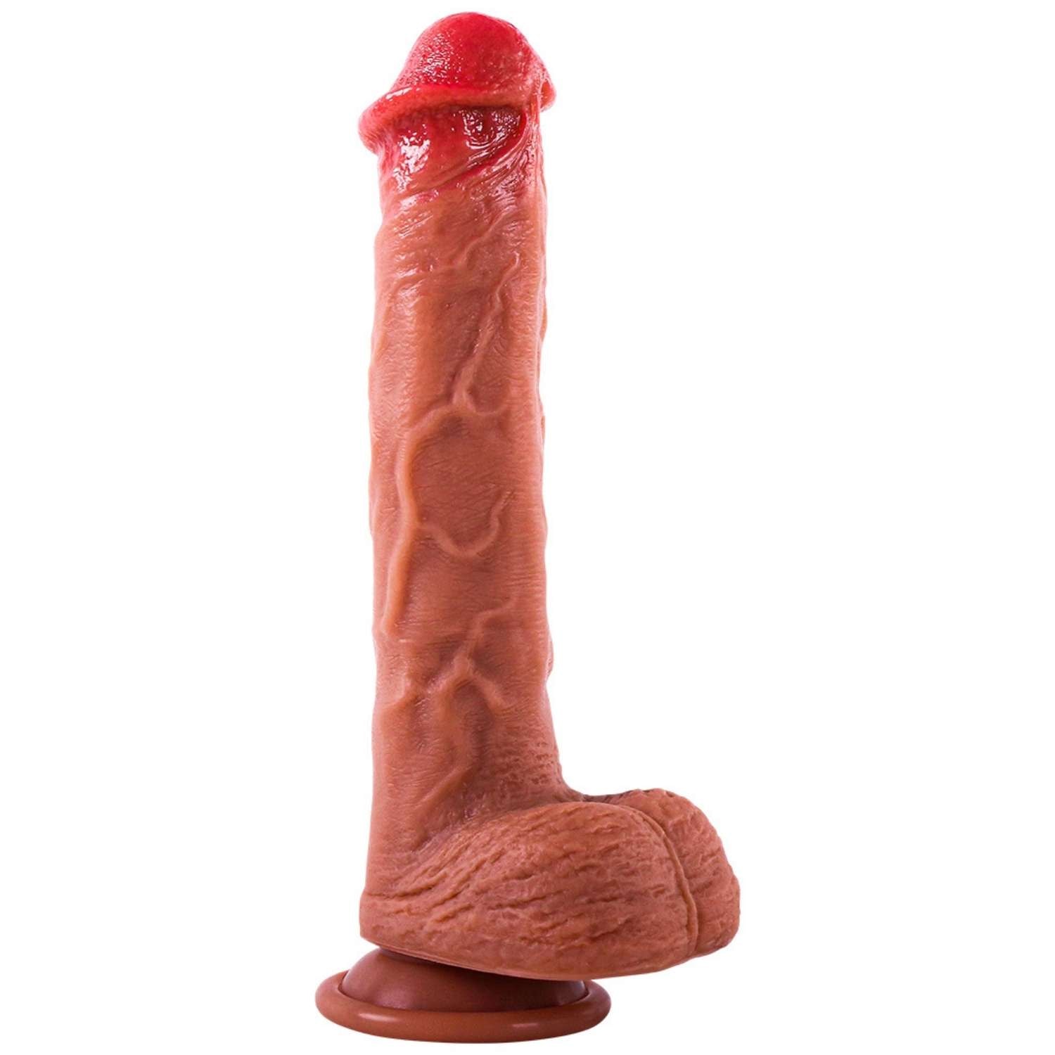 Oscar - Ultra Yumuşak Dokulu Realistik Dildo Çift Katmanlı Silikon Gerçekçi Yapay Penis 23x4.5 CM detay