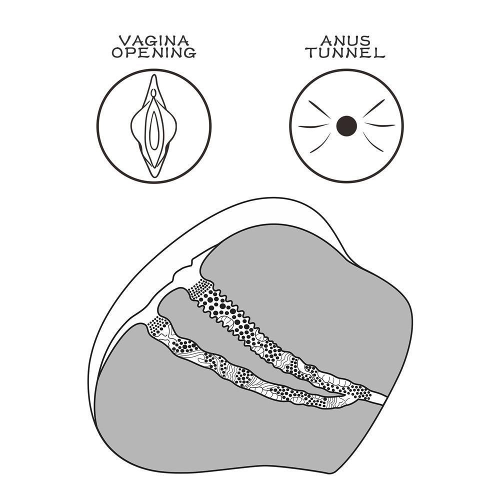 Streetgirl&amp;#39;s #4 Gerçekçi Et Dokusunda Anal Vajinal Girişli Realistik Melez Kalça Mastürbatör
