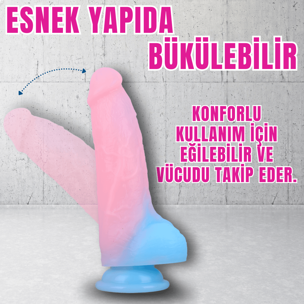 NEON ELITE Glow in the Dark - Karanlıkta Parlayan Dildo Ultra Yumuşak Realistik Yapay Penis