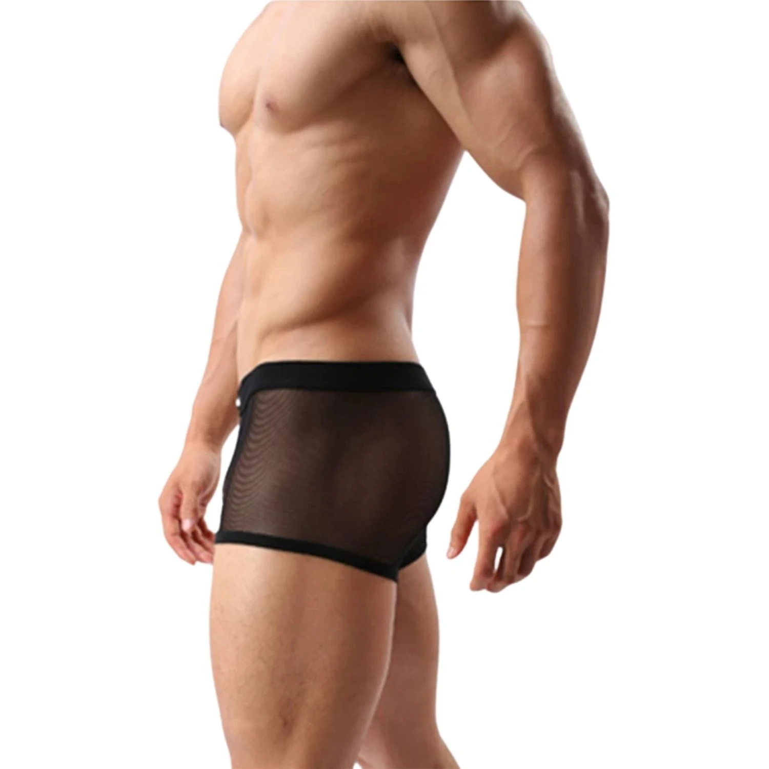 Sens Fantezi İç Giyim Düşük Bel Transparan Boxer Seksi Şort Erotik Erkek İç Çamaşırı - 7482