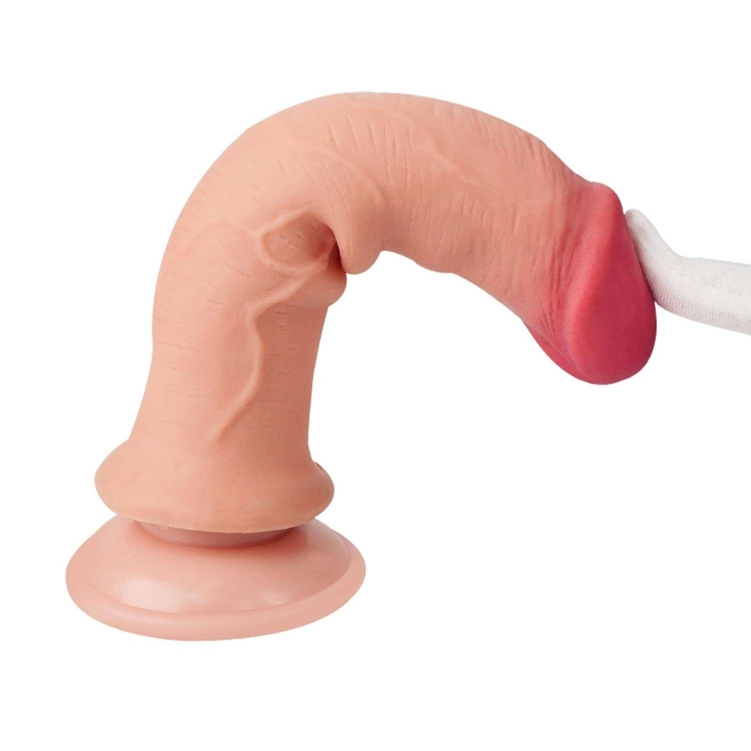 Charles - Hareketli Kayar Deri Çift Katmanlı Realistik Vibratör Dildo Ultra Yumuşak Testissiz Gerçekçi Titreşimli Yapay Penis detay