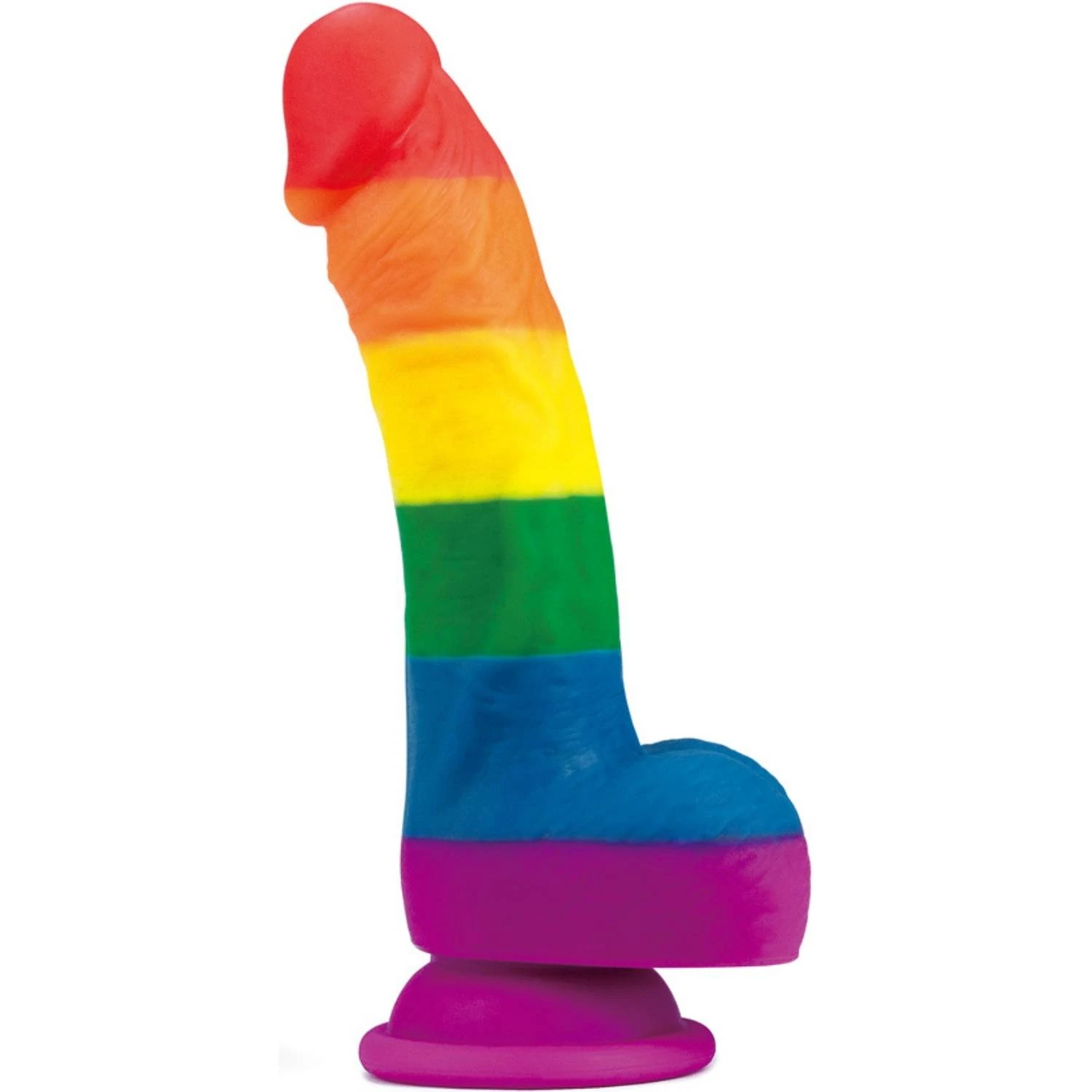 Onur Bayrağı Renkli Ultra Yumuşak Doku Silikon Gerçekçi Yapay Penis Realistik Dildo 19x4 CM