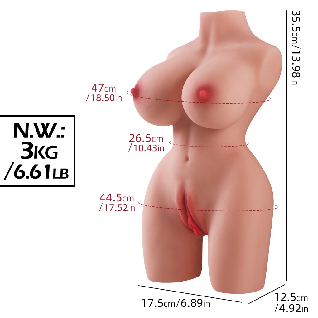 Esfir - Realistik Manken Anal Vajina Çift Girişli 2 in 1 Titreşimli Isıtmalı Suni Vajina Mastürbatör
