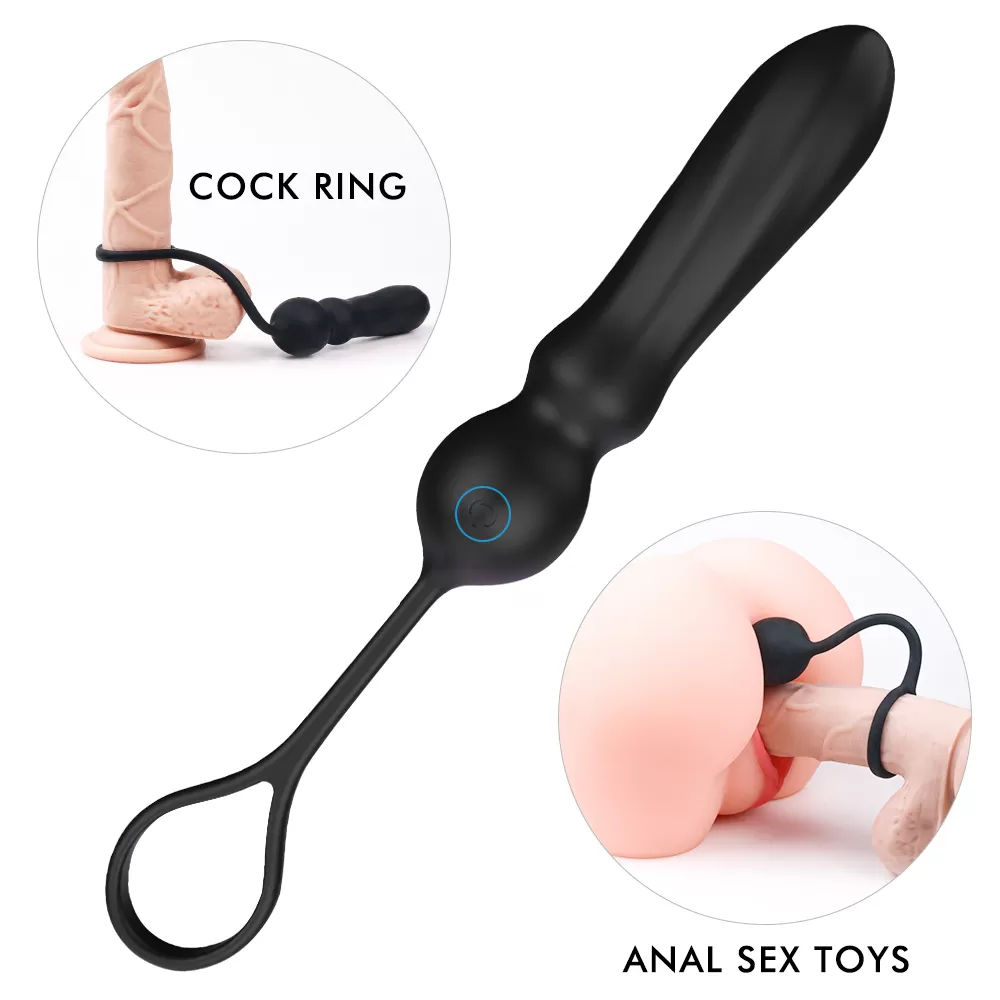 Adele - Şarjlı Güçlü Titreşim Motorlu Prostat veya G Spot Uyarıcı Penis Halkalı Anal Vibratör detay