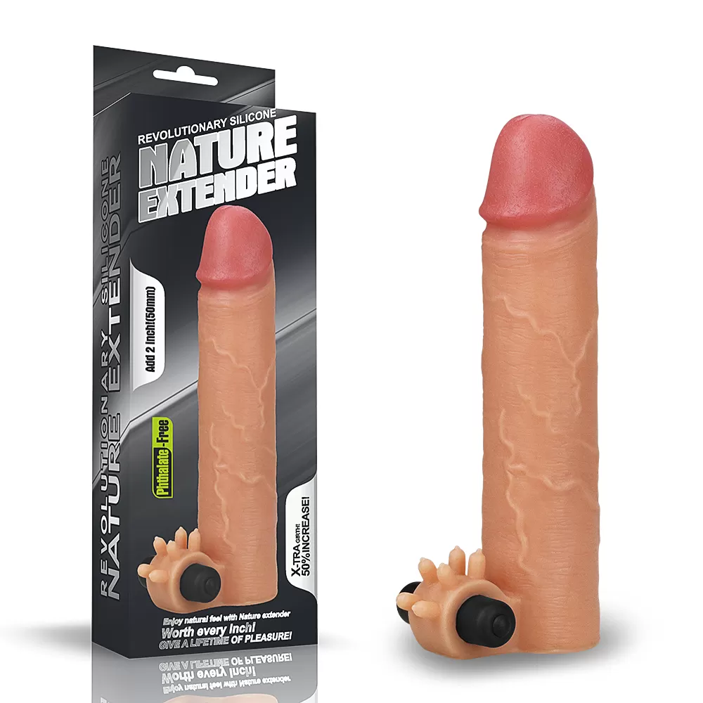 Ultra Gerçekci Klitoris Uyarıcılı Penis Kılıfı - Revolutionary Silicone Nature Extender detay