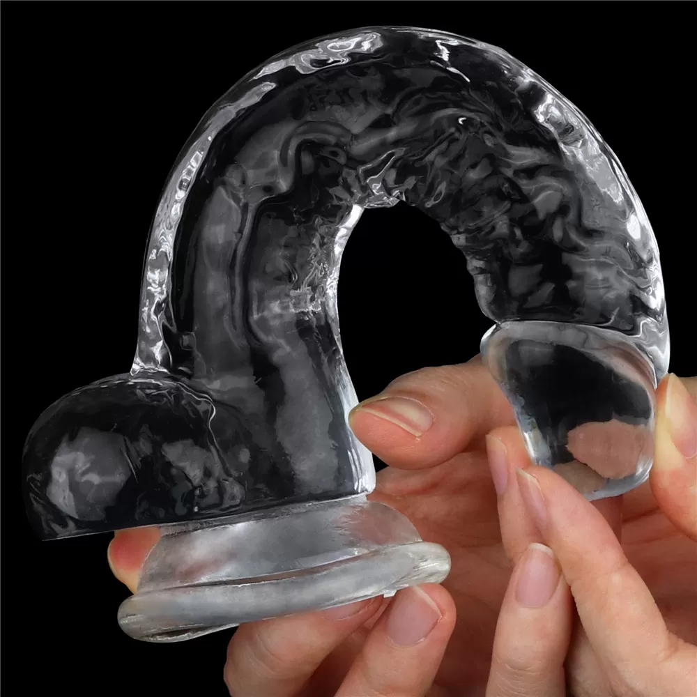 19 CM Yeni Nesil Güçlü Vantuzlu Şeffaf Dildo Penis - Flawless Clear Dildo detay