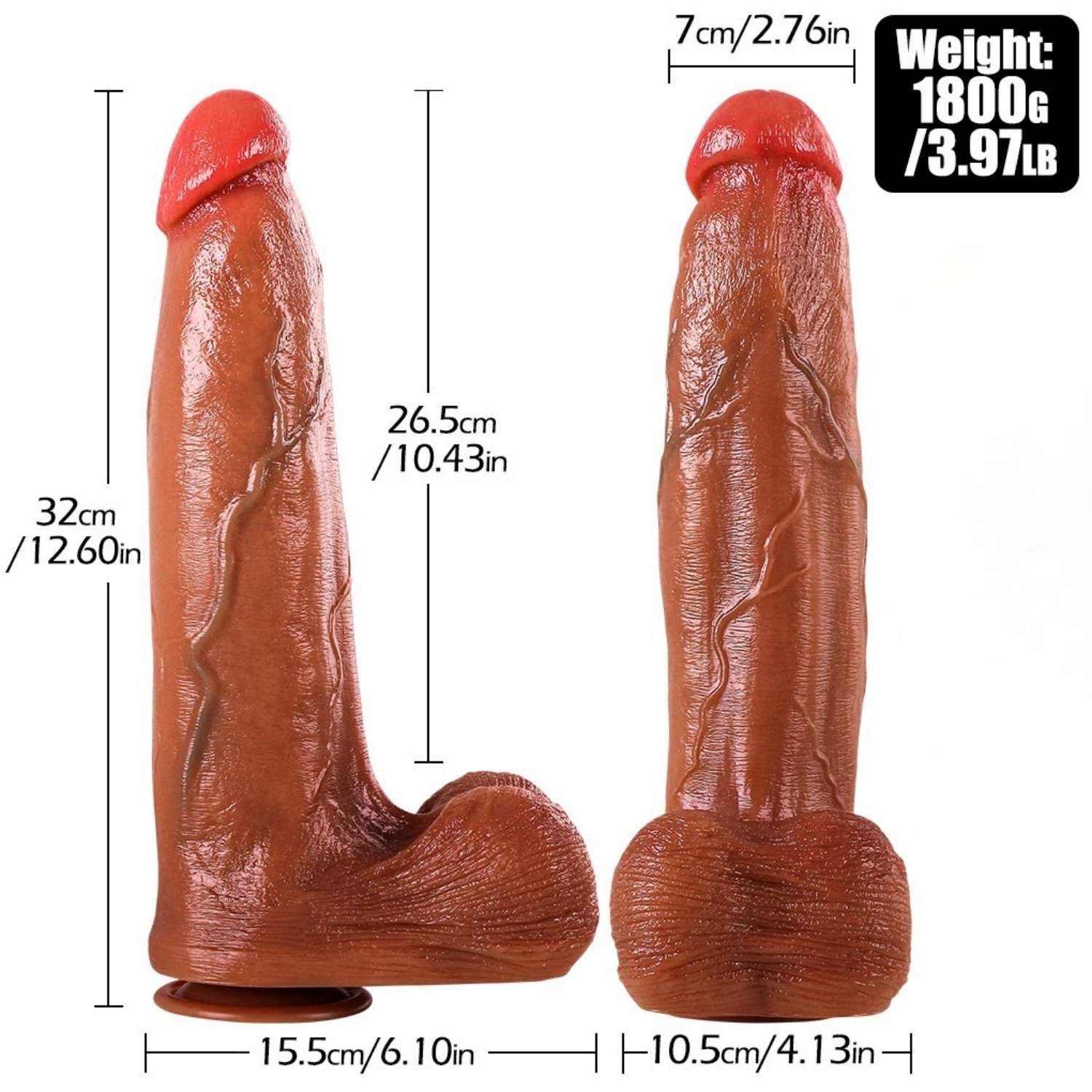 Paul - Ultra Yumuşak Dokulu Büyük Boy Kalın Realistik Dildo Çift Katmanlı Silikon Gerçekçi Yapay Penis 32x7 CM