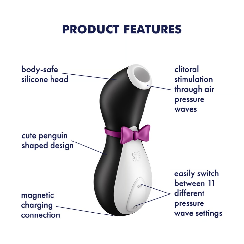 Satisfyer Pro Penguin Su Geçirmez Meme Ucu ve Klitoris Emiş Vibratörü detay
